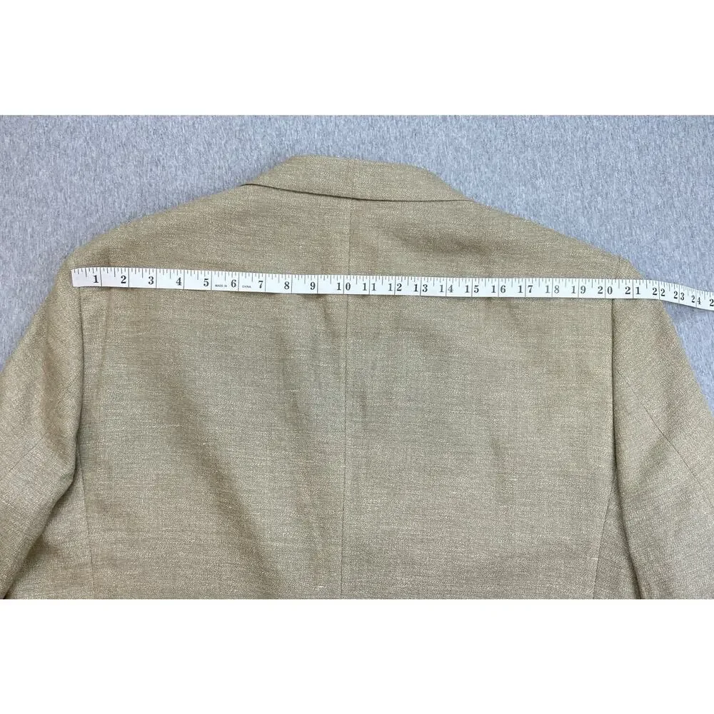 Jos‎ A Bank Blazer Mens 46L Beige Linen Wool Blend 2-Button Lined